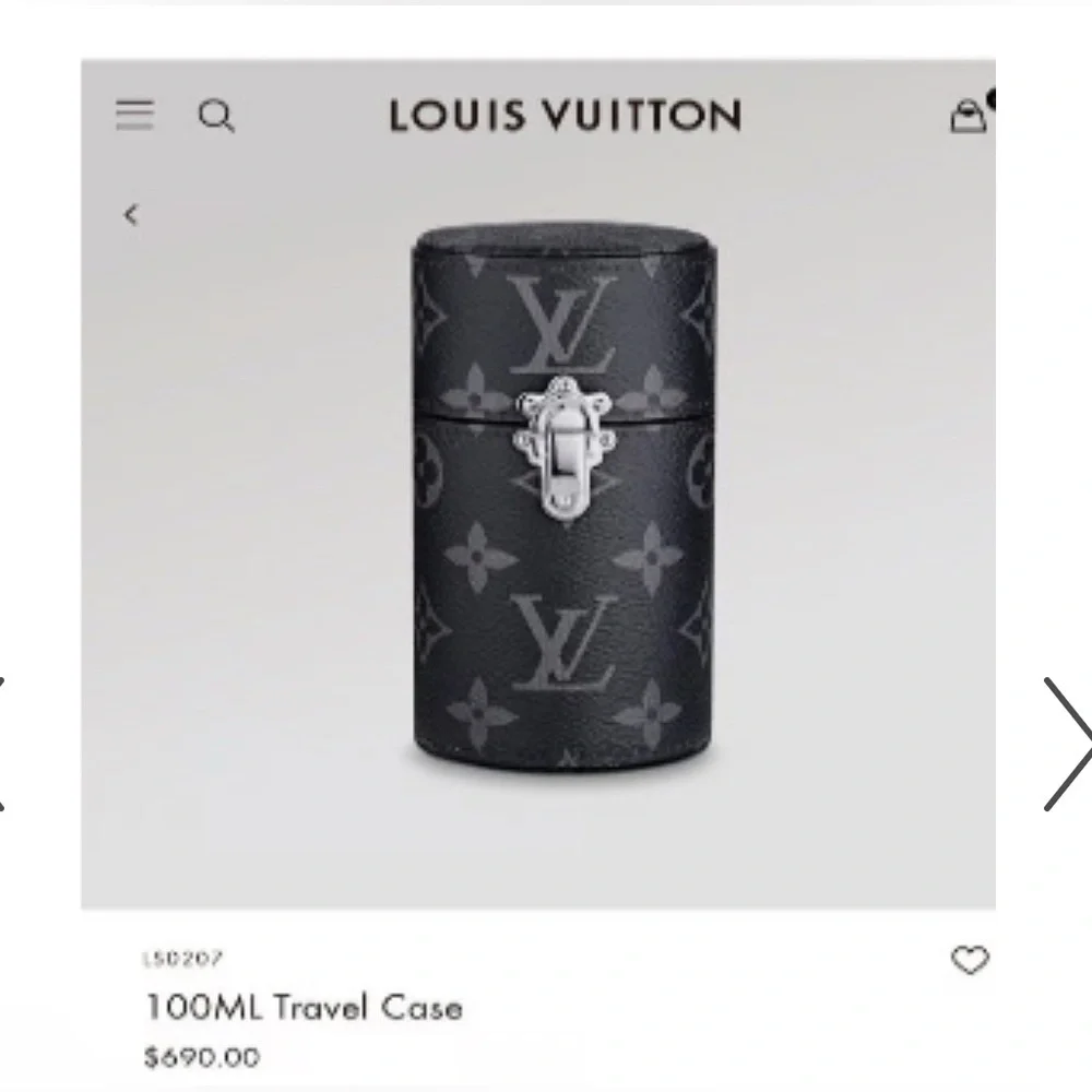 Louis Vuitton Monogram Eclipse 100ml Perfume Travel Case EUC​